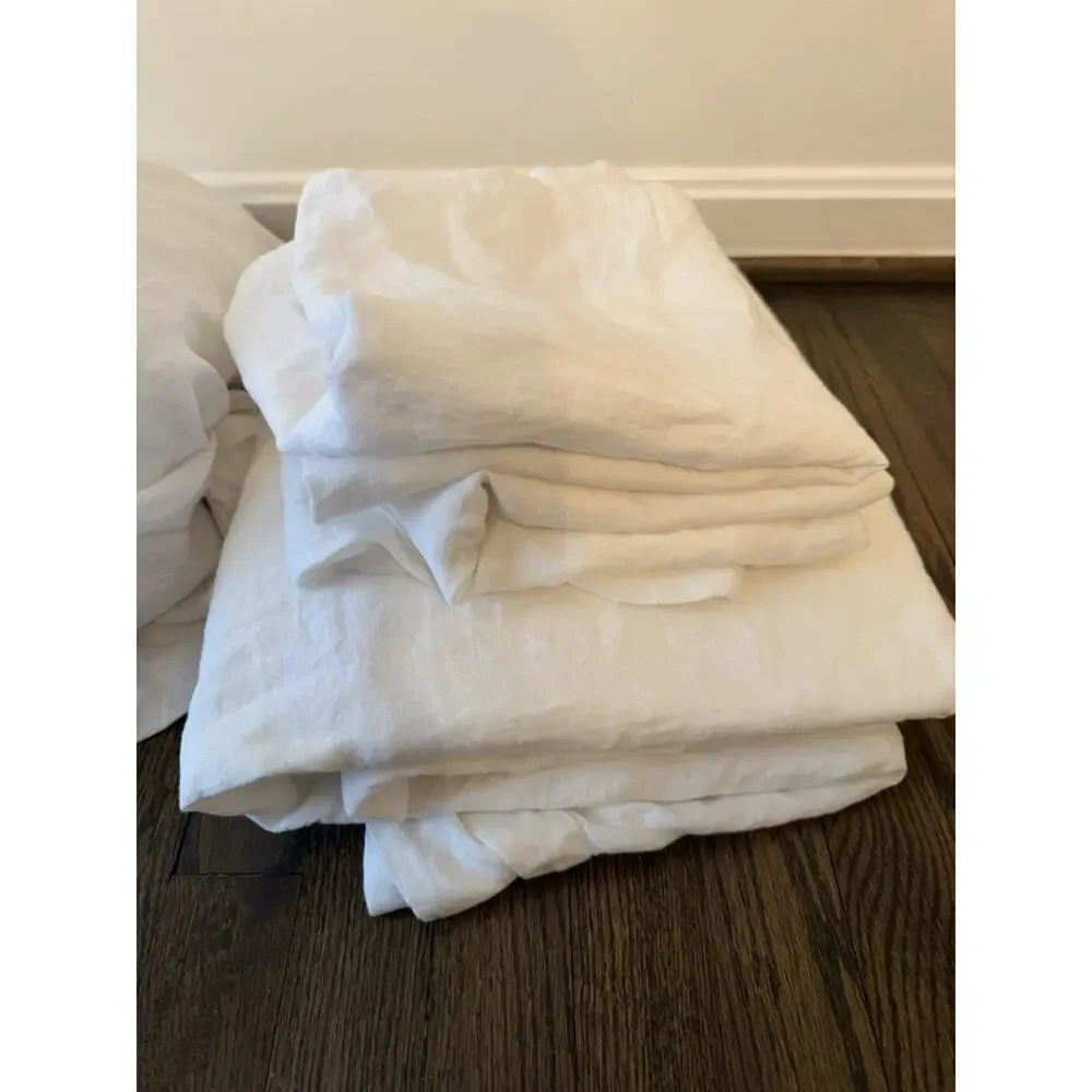 Parachute Linen King 4 Piece Sheet Set White $399 NEW